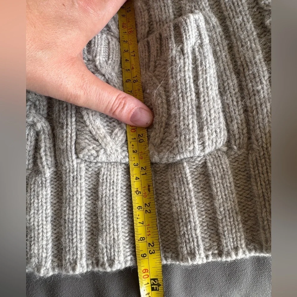 Boden  Cable Knit Women's Wool/Angora Hooded Cardigan Sweater Size 14 - Picture 13 of 14